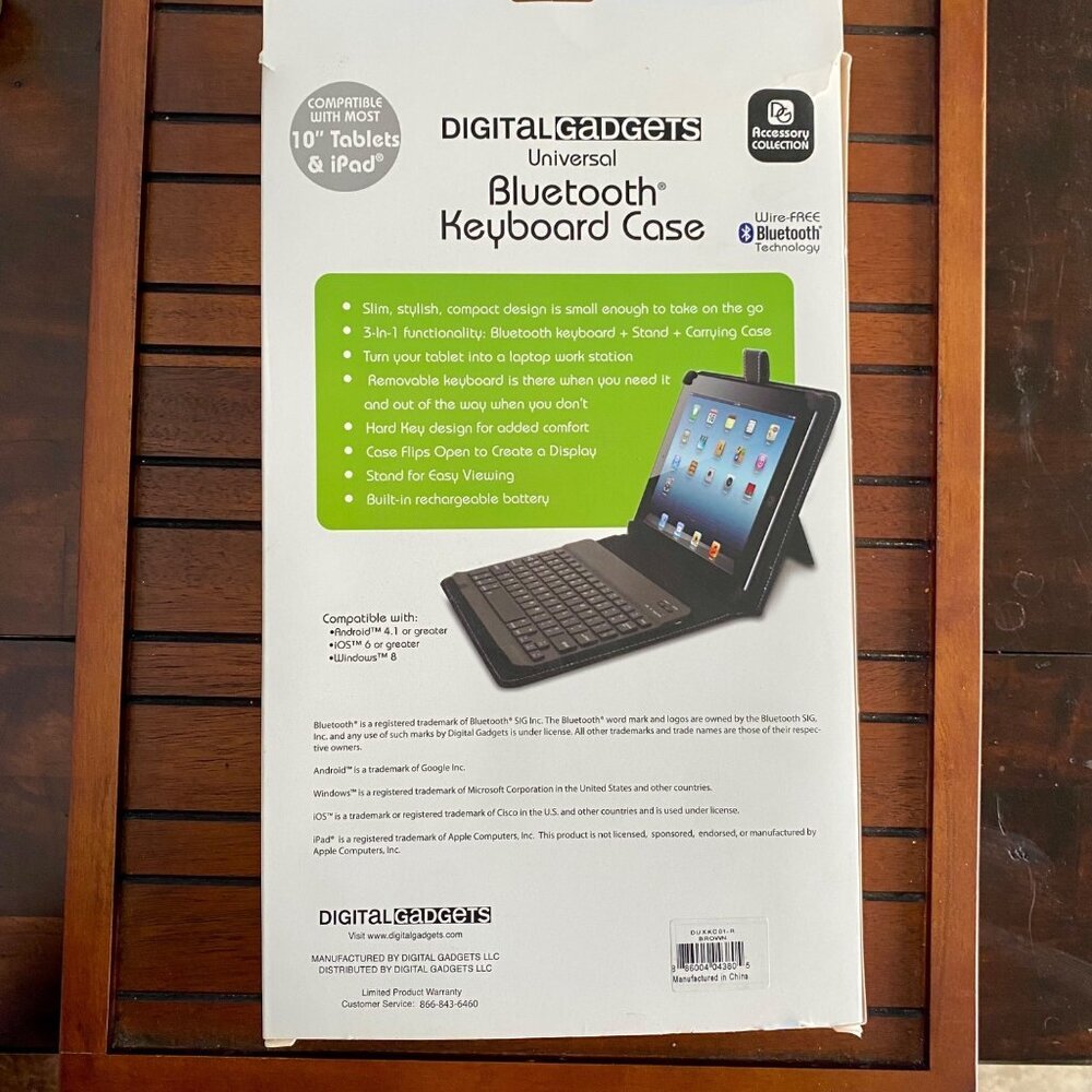 Digital Gadgets Universal Bluetooth Keyboard Case For 10" Tablets & iPad NEW - Picture 4 of 10